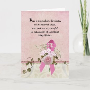 Pink Ribbon For Breast Cancer  Card by dryfhout at Zazzle