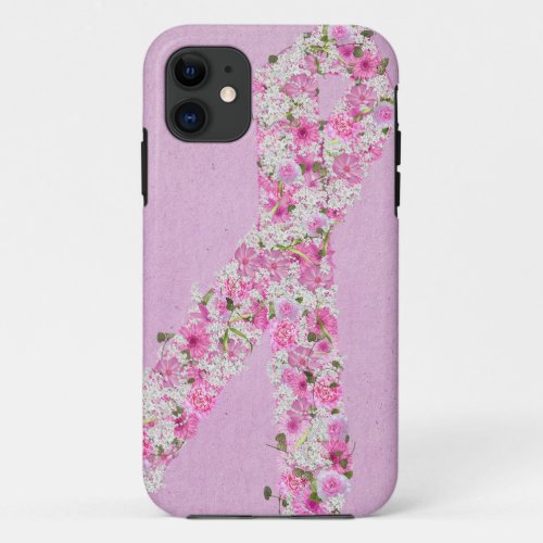 Pink Ribbon for Breast Cancer survivor iPhone 11 Case