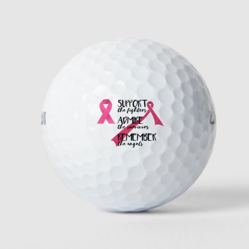 Pink ribbon for Cancer Awareness theme Golf Balls