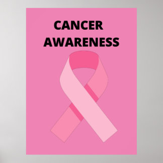 pink ribbon for courage breast cancer awareness poster