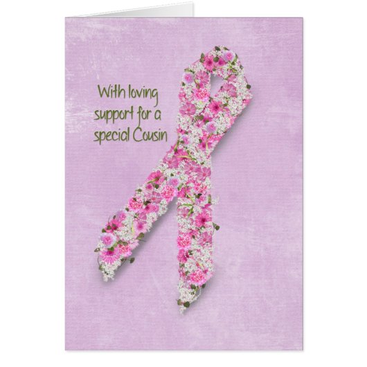 Pink Ribbon for Cousin Cards (Front)