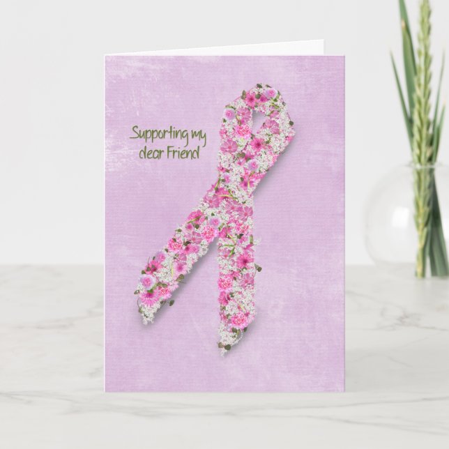 Pink Ribbon for Friend Card (Front)