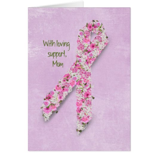 Pink Ribbon for Mom Cards (Front)
