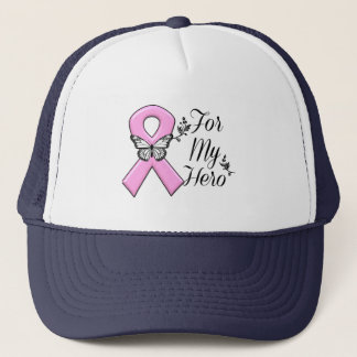 Pink Ribbon For My Hero Breast Cancer Awareness Trucker Hat