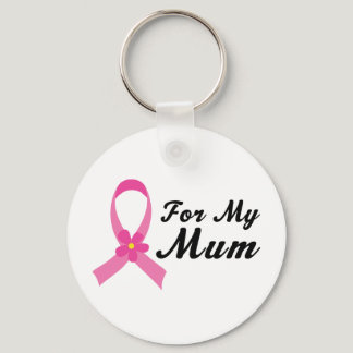 Pink Ribbon For My Mum Keychain