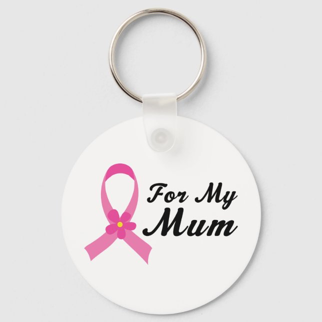 Pink Ribbon For My Mum Keychain (Front)