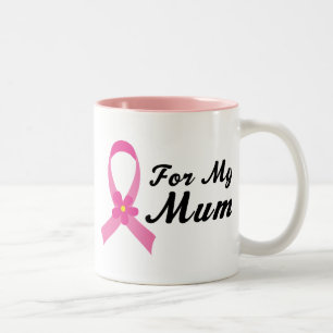 Pink Ribbon For My Mum Two-Tone Coffee Mug
