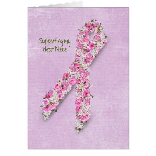 Pink Ribbon for Niece Cards (Front)