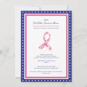 Pink Ribbon Fundraiser Political Cancer Awareness Invitation