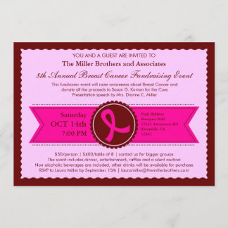 Pink Ribbon Fundraising Event Invitation