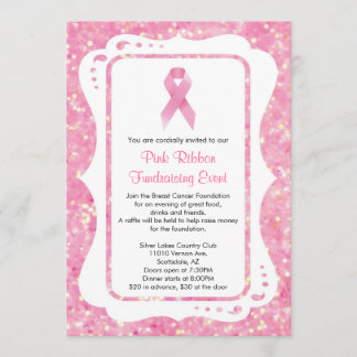 Pink Ribbon Fundraising Event Invitation