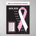 Pink Ribbon Fundraising Poster at Zazzle