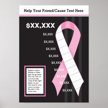 Pink Ribbon Fundraising Poster by FundraisingAndGoals at Zazzle