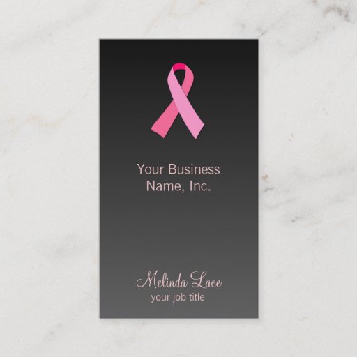 Customizable Pink Ribbon Gradient Background Business Cards