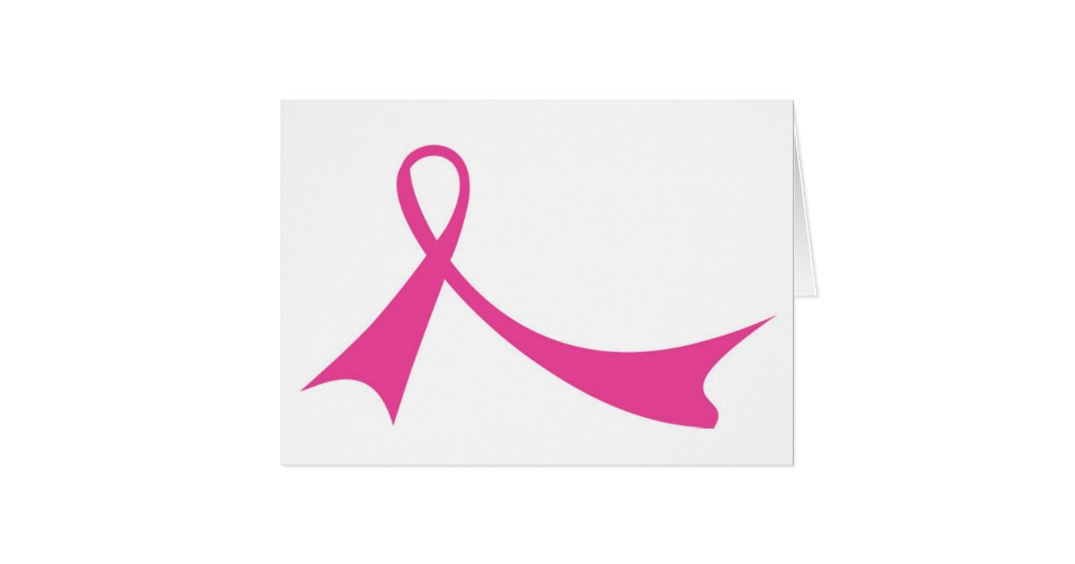 Pink Ribbon Greeting Card (Horizontal) | Zazzle