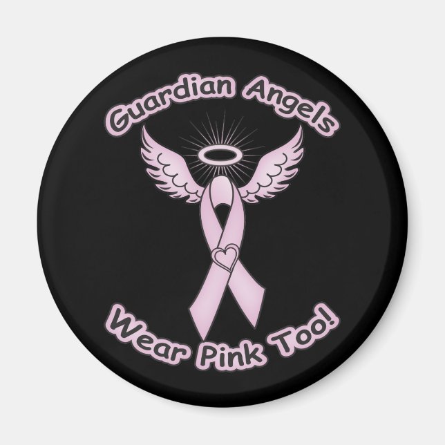 Pink Ribbon Guardian Angel Magnet (Front)