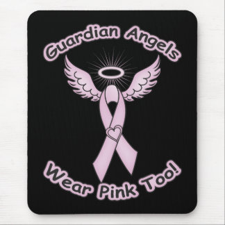 Pink Ribbon Guardian Angel Mouse Pad