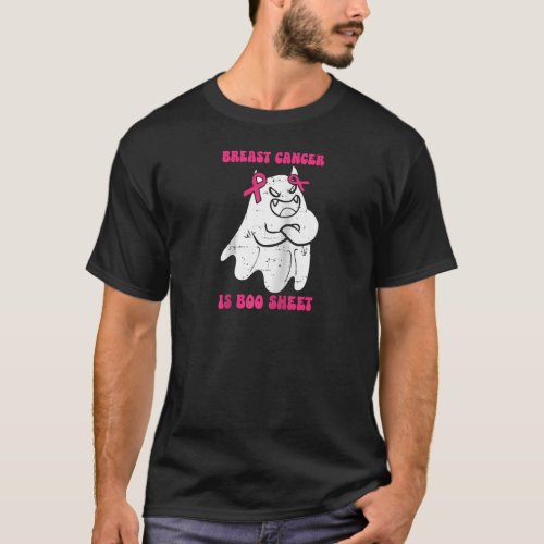 Pink Ribbon Halloween Breast Cancer Warrior Is Boo T_Shirt