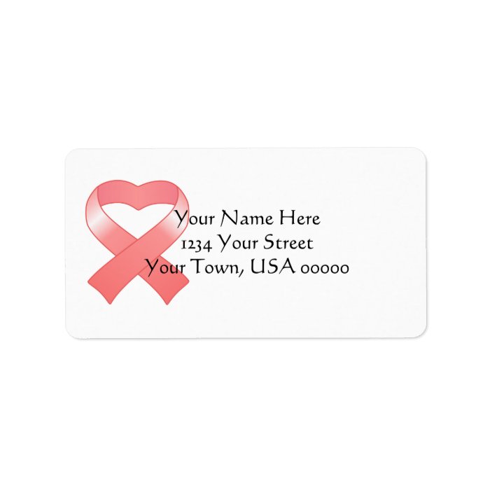 Pink Ribbon Heart Address Labels Zazzle