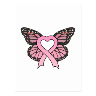 Breast Cancer Ribbon Butterfly Postcards  Zazzle