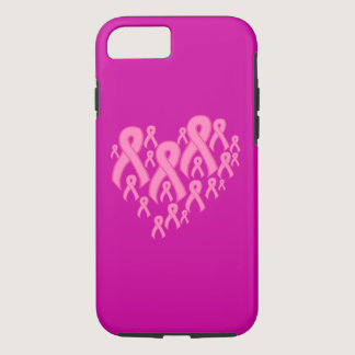 Pink Ribbon Heart iPhone 8/7 Case