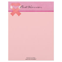 Pink Ribbon Heart Letterhead