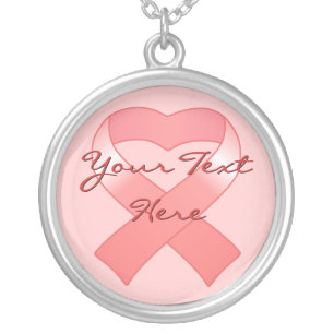 Pink Ribbon Heart Necklace