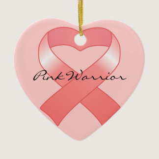 Pink Ribbon Heart Ornament