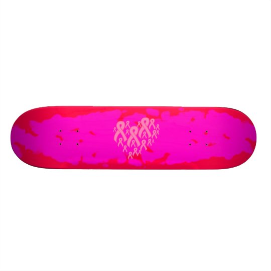 Pink Ribbon Heart Skateboard