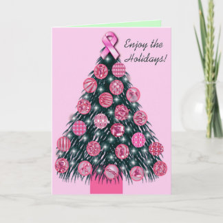 Pink Ribbon Holiday greeting card