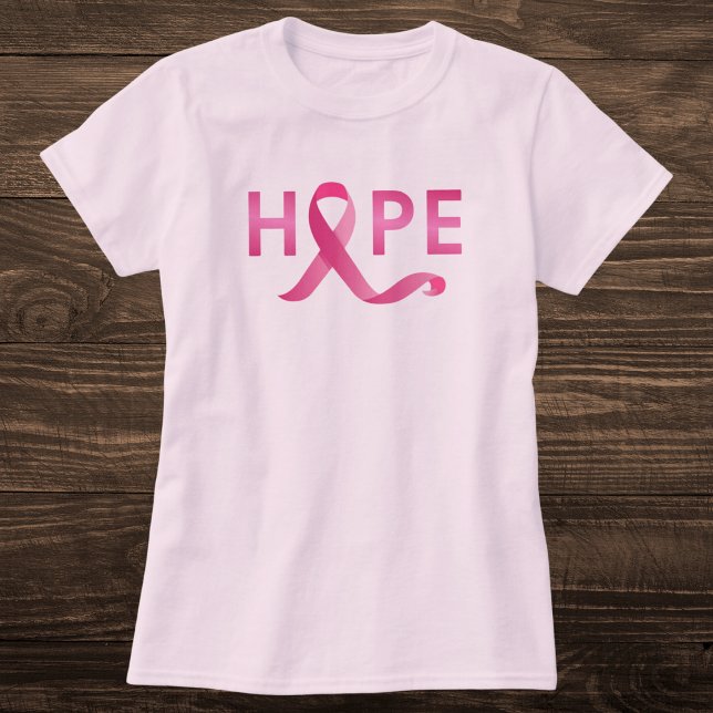 Pink Ribbon HOPE Breast Cancer Awareness T-Shirt (Creator Uploaded)