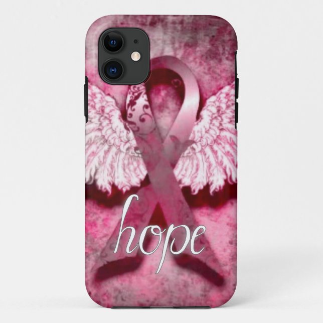 Pink Ribbon Hope by Vetro Designs Case-Mate iPhone Case (Back)