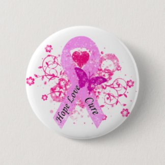 Pink Ribbon Hope Love Cure Button