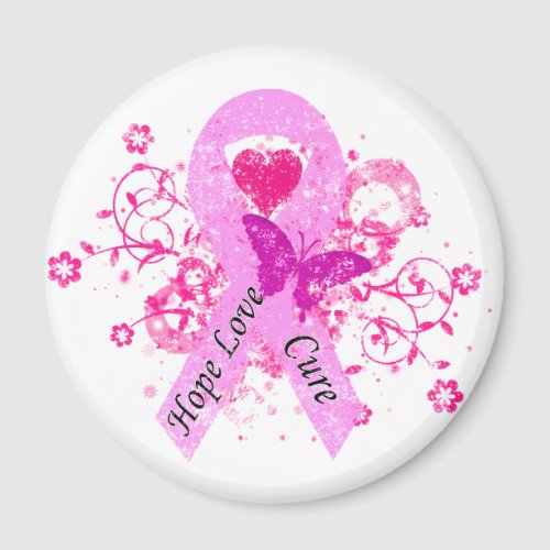 Pink Ribbon Hope Love Cure Magnet