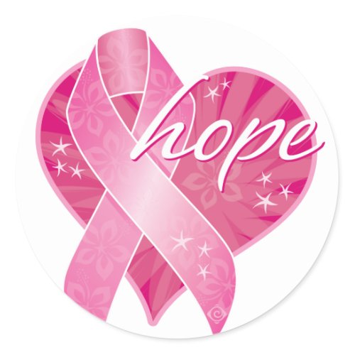 Pink Ribbon Hope Sticker zazzle_sticker