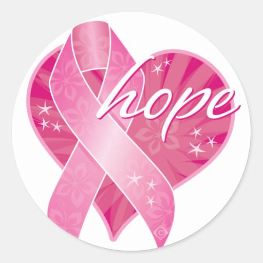 Pink Ribbon Hope Sticker | Zazzle