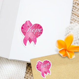 Pink Ribbon Hope Vinyl Stickers
