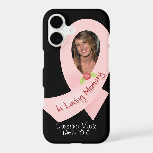 Pink Ribbon In Memory Of Photo Template iPhone 17 Case