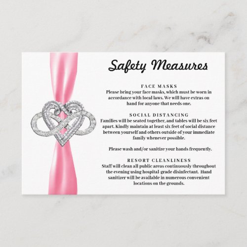 Pink Ribbon Infinity Heart Safety Measures Enclosure Card