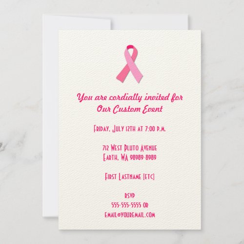 Pink Ribbon Personalized Announcement