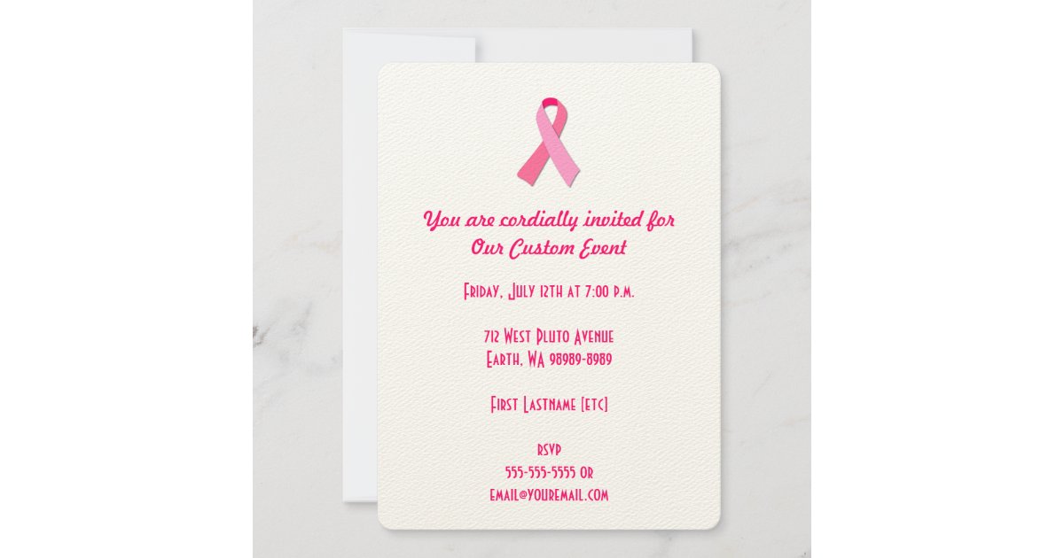 Pink Ribbon Invitation | Zazzle