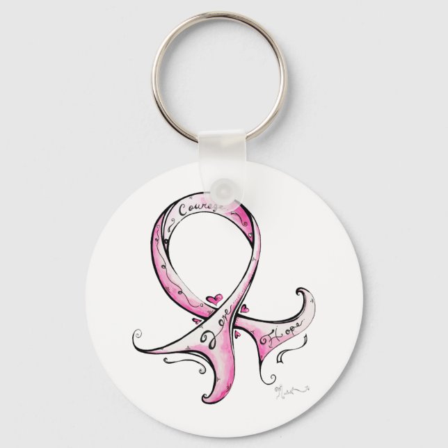 Pink Ribbon Keychain (Front)