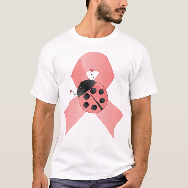 Pink Ribbon Lady Bug T-Shirt (Front)