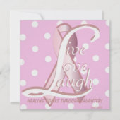 Pink Ribbon Laugh Live Love CardCustomize (Front)