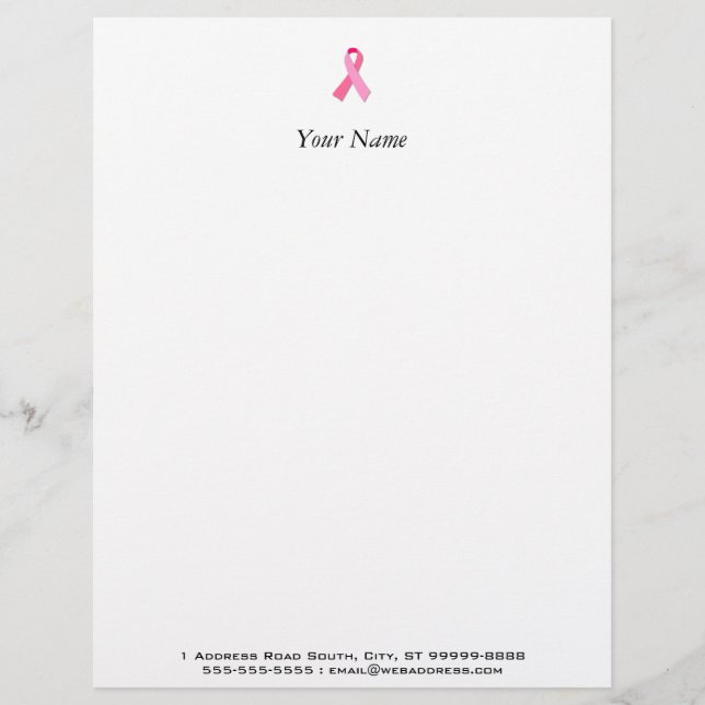 Pink Ribbon Letterhead (Front)
