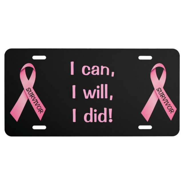 Pink Ribbon License Plate (Front)