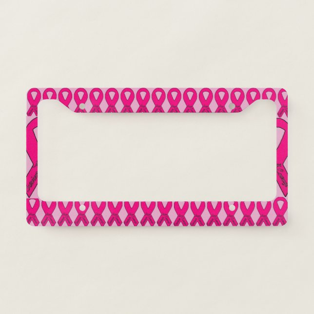 pink ribbon License Plate Frame (Front)