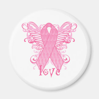 Pink Ribbon Love Wings Magnet