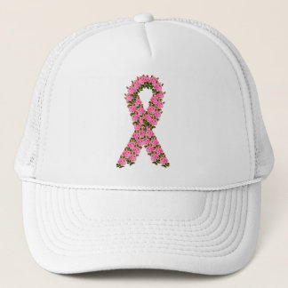 Pink Ribbon Made of Pink Roses Trucker Hat