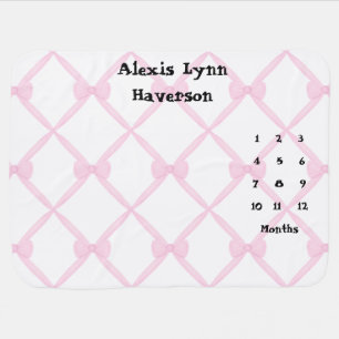 Pink Ribbon Milestone Blanket